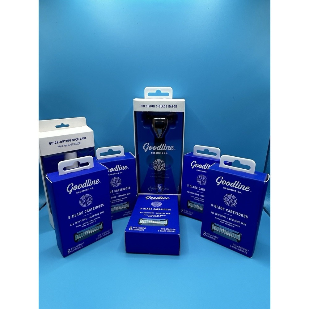 Goodline Grooming Co. 5-Blade Razor Refills, Lot Of 5 Boxes, 40 Cartridges Total